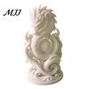 Auspicious Home Decor Chinese Dragon Statue, Compact 3D Printed Figurine, Fine Detail White Sculpture Carving Design, Creative Ornament for