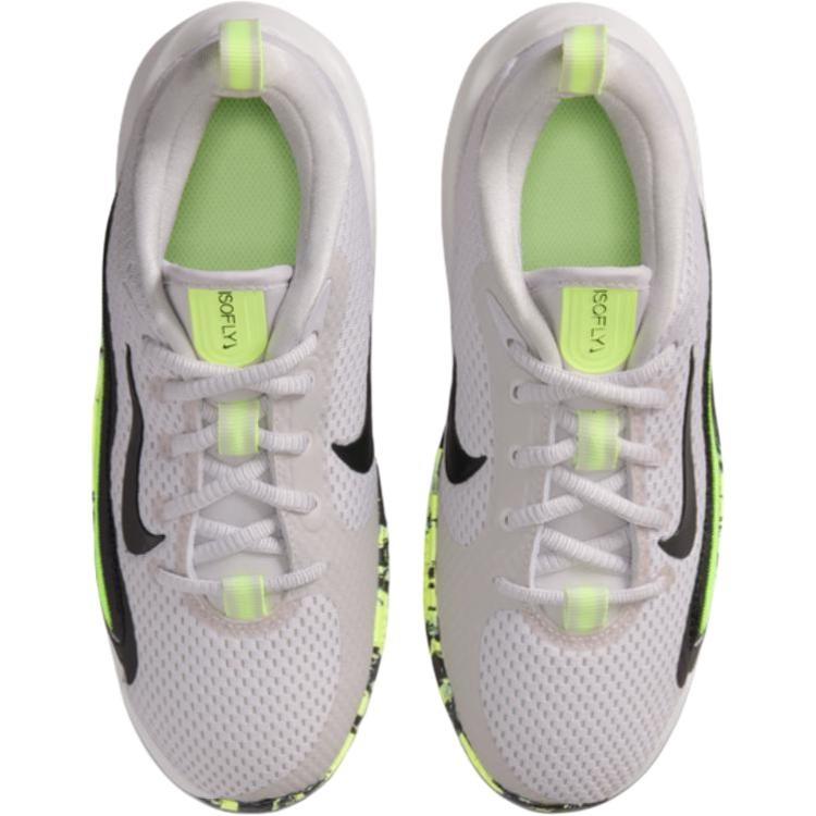 Nike ISOFLY Slip Resistant Cushioning Rebound Breathable Low top Children's Basketball Shoes Gray Kids' HQ8263-001
