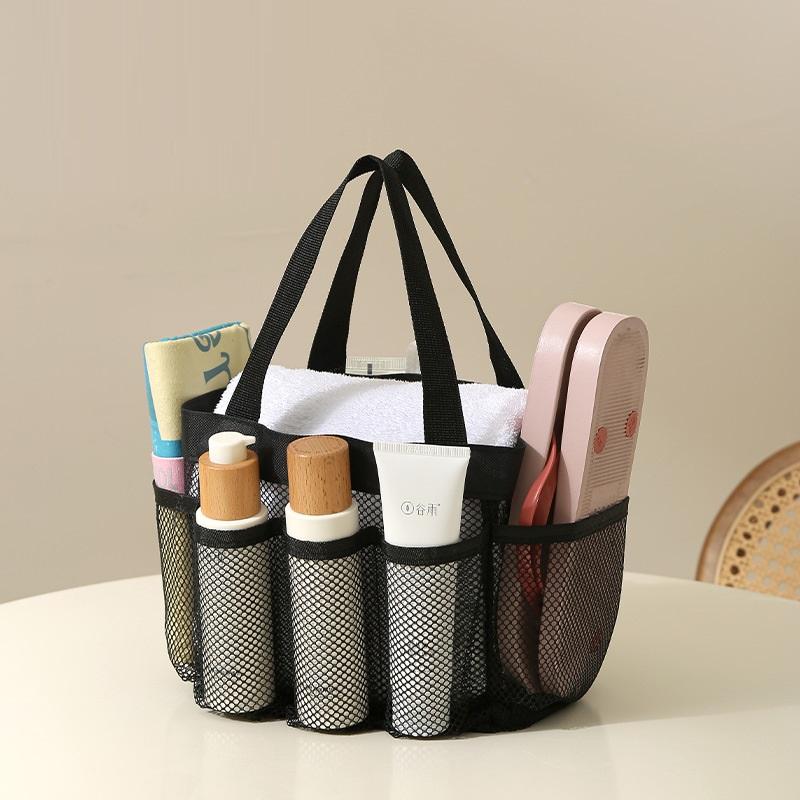 Transparent Mesh Toiletry Bag Cosmetic Tote Bag Beach Bathroom  Accessories Travel Storage Bag Portable Towel Toiletry Handbag Storage Makeup Bag