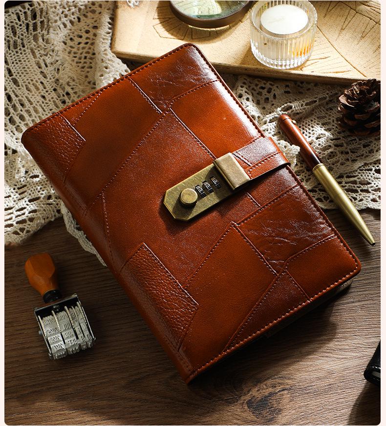 Retro Style A5 Lockable Password Journal - Exquisite High-Design Notebook