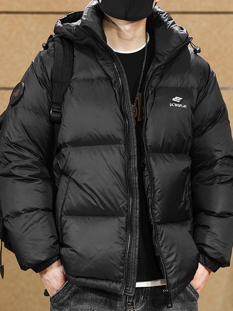 Men's 90% Grey Duck Down Hooded Puffer Jacket - New Winter/Autumn Style