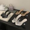 Fashion Square-Toed High Heels For Women, French Roman Sandals, Fashionable Transparent High-Heeled Slippers For Spring/Summer 2025