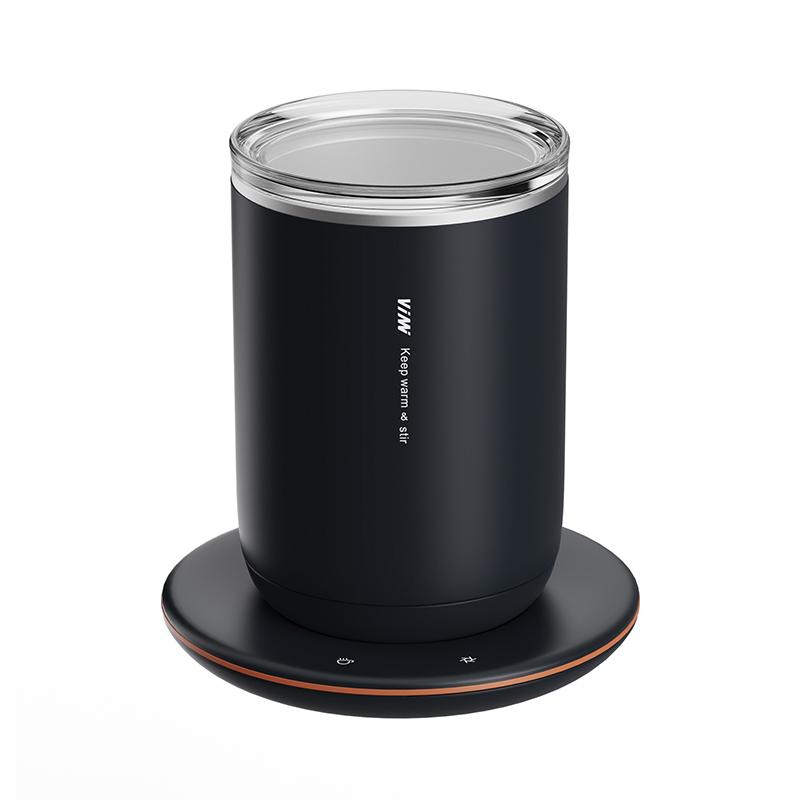 

2 in 1 Coffee Automatic Magnetic Stirring Mug for Home Office USB Electric Mixing Cup Beverage Warmer Heating Plate чёрный