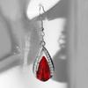 [Gothic Waterdrop Earrings] Gothic Waterdrop Earrings - 1 Pair, Hook Design, Red/Black, Retro Charm, Ideal Holiday Gift for Sister or Best Friend