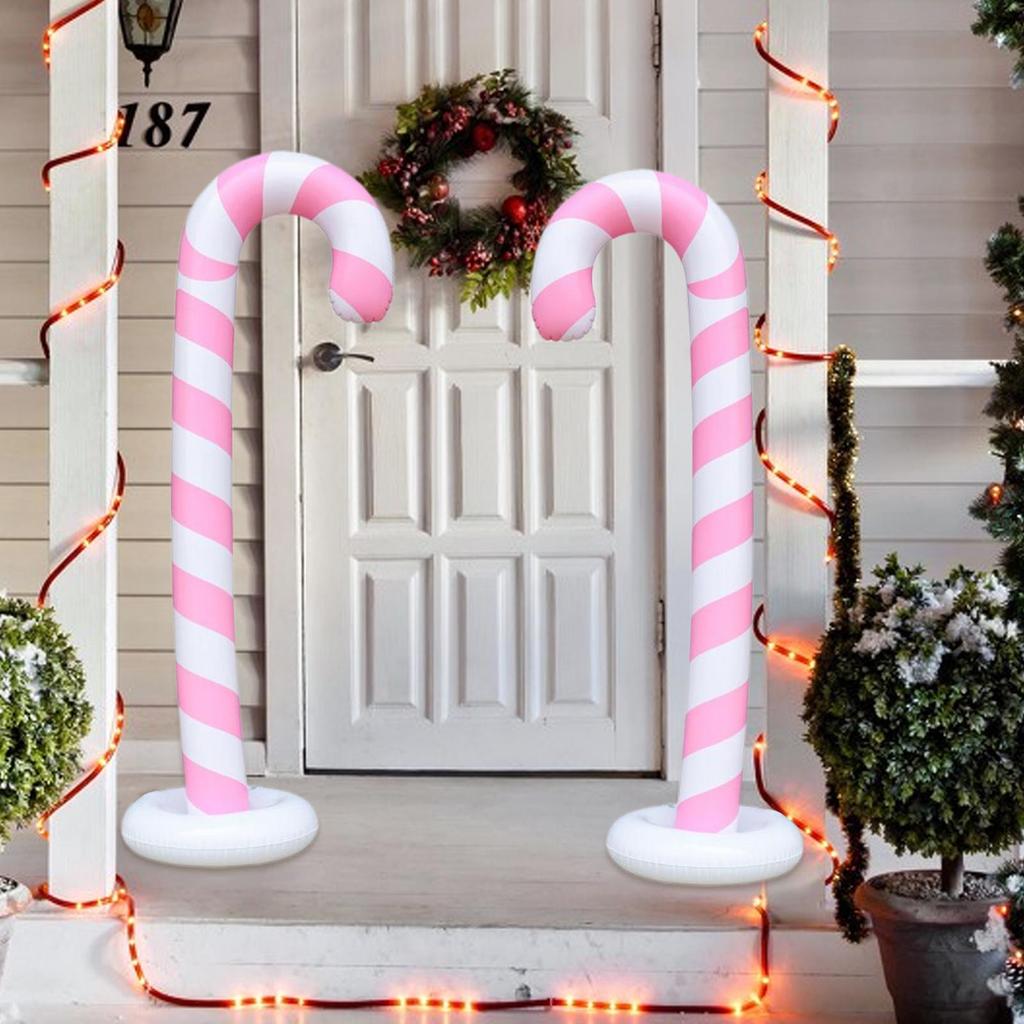 Inflatable Outdoor Ornaments 57Inch Blow Up Ornament Large Candy Stick Inflatable For Home Lawn Holiday Indoor Party Favors