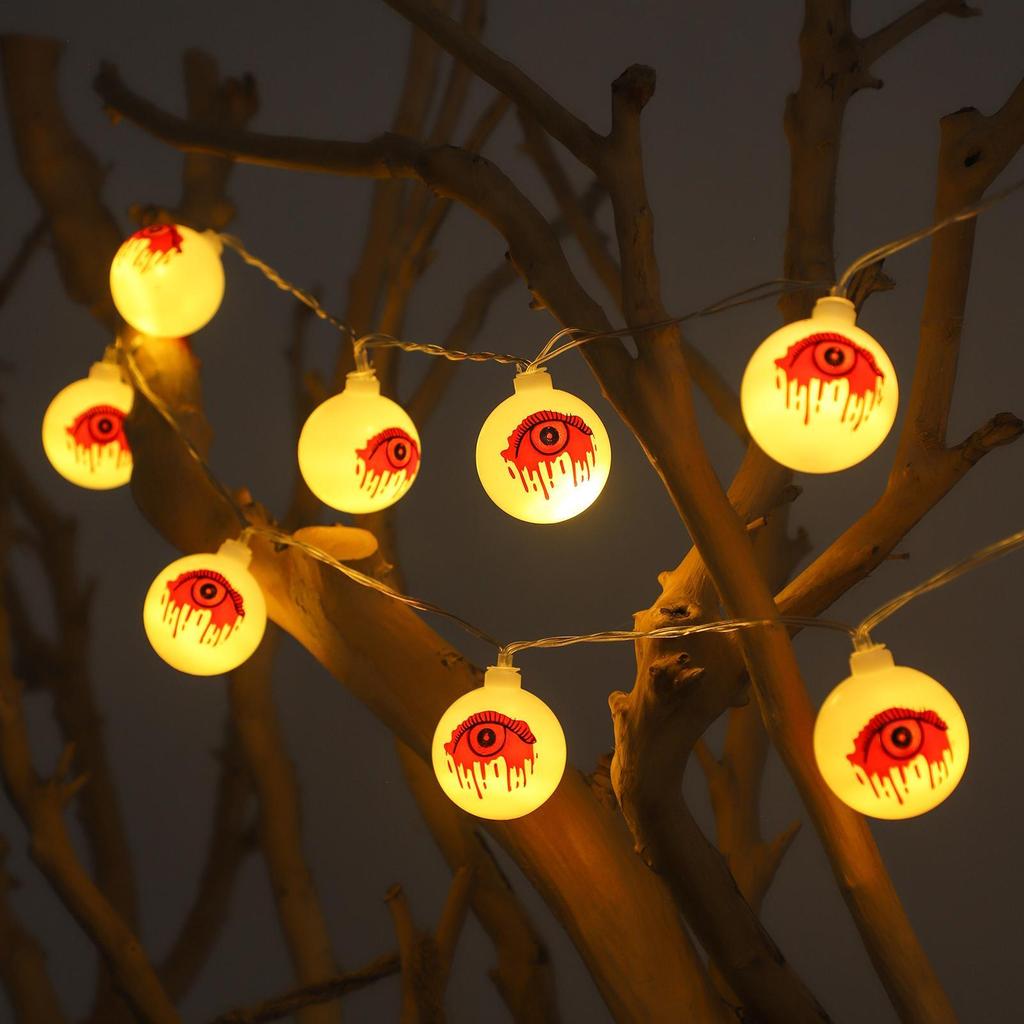 1PC 20 LED Halloween Eyeball String Lights Indoor Atmosphere Decorative Light Suitable For Halloween Party Home Decoartion