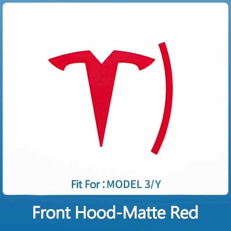For Tesla Model 3 ModelY Metal Alloy Car Front Hood Emblem Rear Trunk 3D Sticker Replacement Badge Accessories