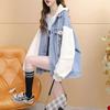 Women's Retro Two-Piece Patchwork Denim Sweatshirt - Autumn/Winter 2025 Collection