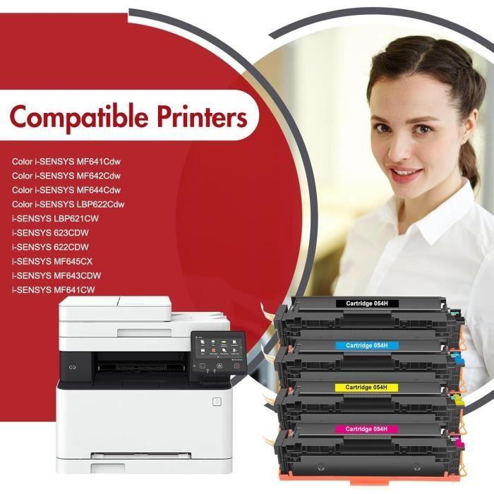 Cartouche de Toner 054H - GENERIC - Compatible Canon i-SENSYS - 3100 pages Noir - 2300 pages Couleur - Pack de 4