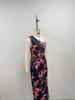 2025 European-American One-Shoulder Bodycon Maxi Dress with High Slit and Summer Print