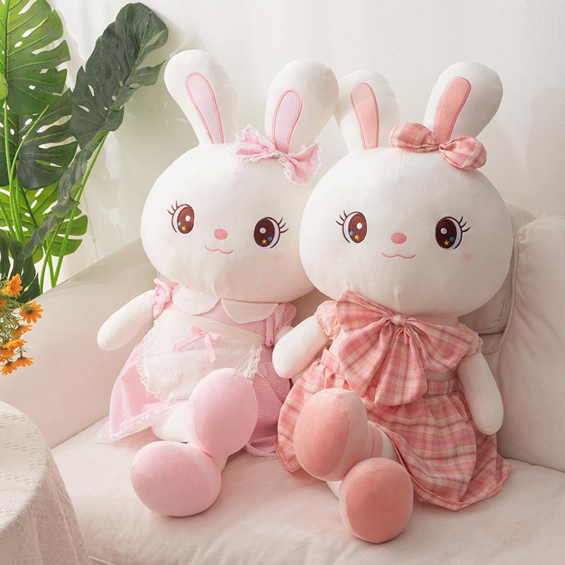 45-110cm Kawaii Japan Lolita Bunny Doll Kids Soft Plush Rabbit Stuffed Animals Hug Cuddly Throw Pillow Baby Girl Birthday Gift