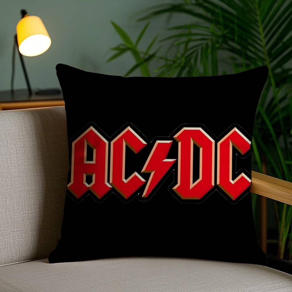 ACDC Band Klassiskt Vintage Kuddfodral Anti-kvalster Osynlig Dragkedja Soffa Säng
