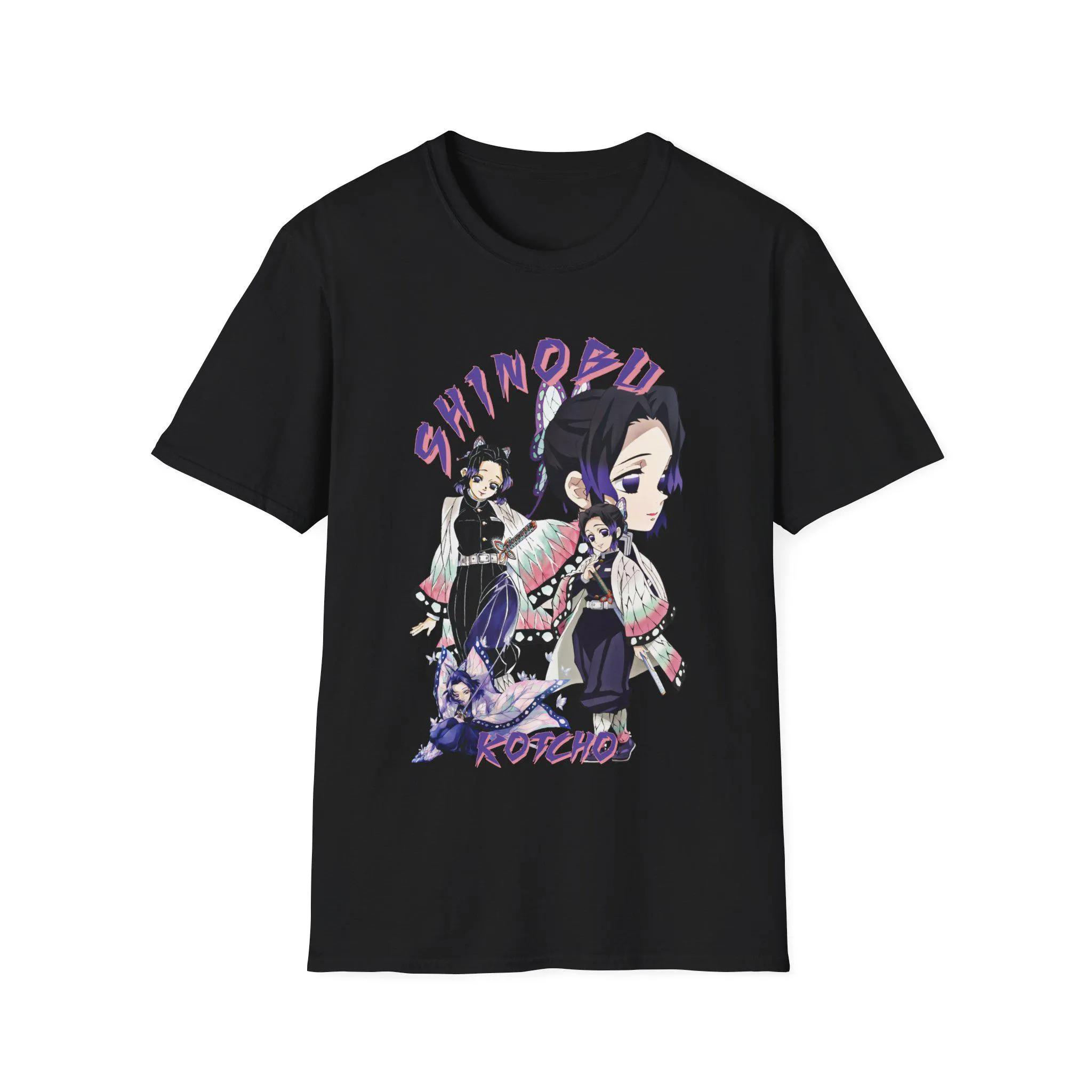 

2026 Summer New 100purecotton Demon Slayer Shinobu Kocho Cartoon Pattern Street Short Sleeve Loose popularTshirt Round Shirt ... S разноцветный