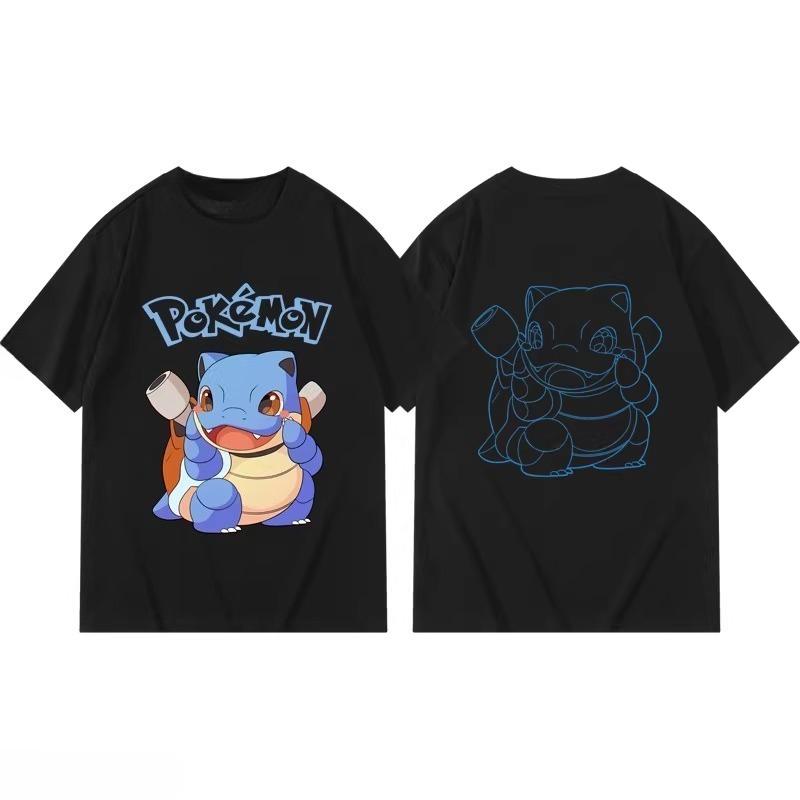 Potdemiel Summer New Pikachu Print Children's Cotton T-Shirt, Boys and Girls, Comfortable and Breathable Children's T-Shirt