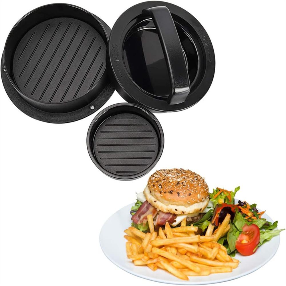 3 In1 Hamburger Meat Press Maker Round Shape Non-Stick Stuffed Burger Patties Beef Grill Pie Press Mould Maker Kitchen 4