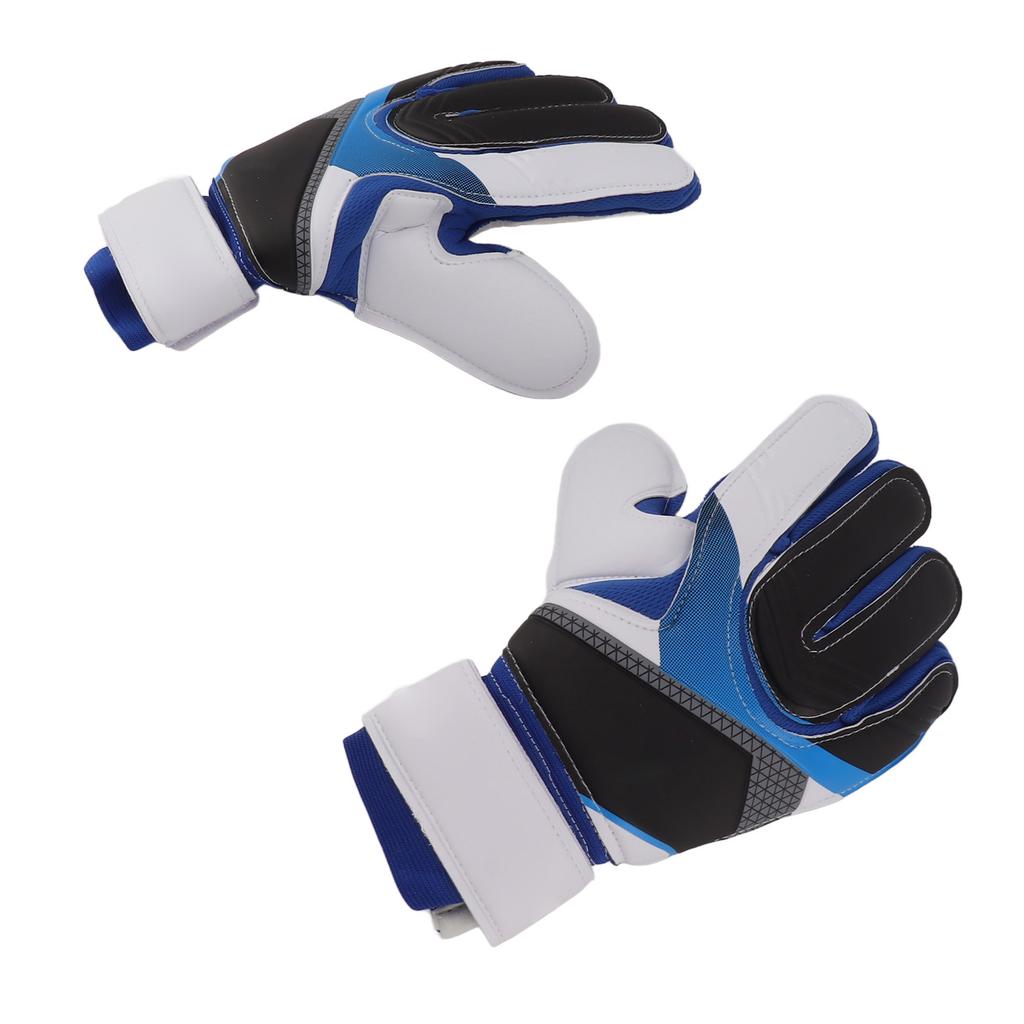 Soccer Gloves Breathable Anti Slip Wear Resistant Thickened Blue Goalkeeper Gloves for Kids