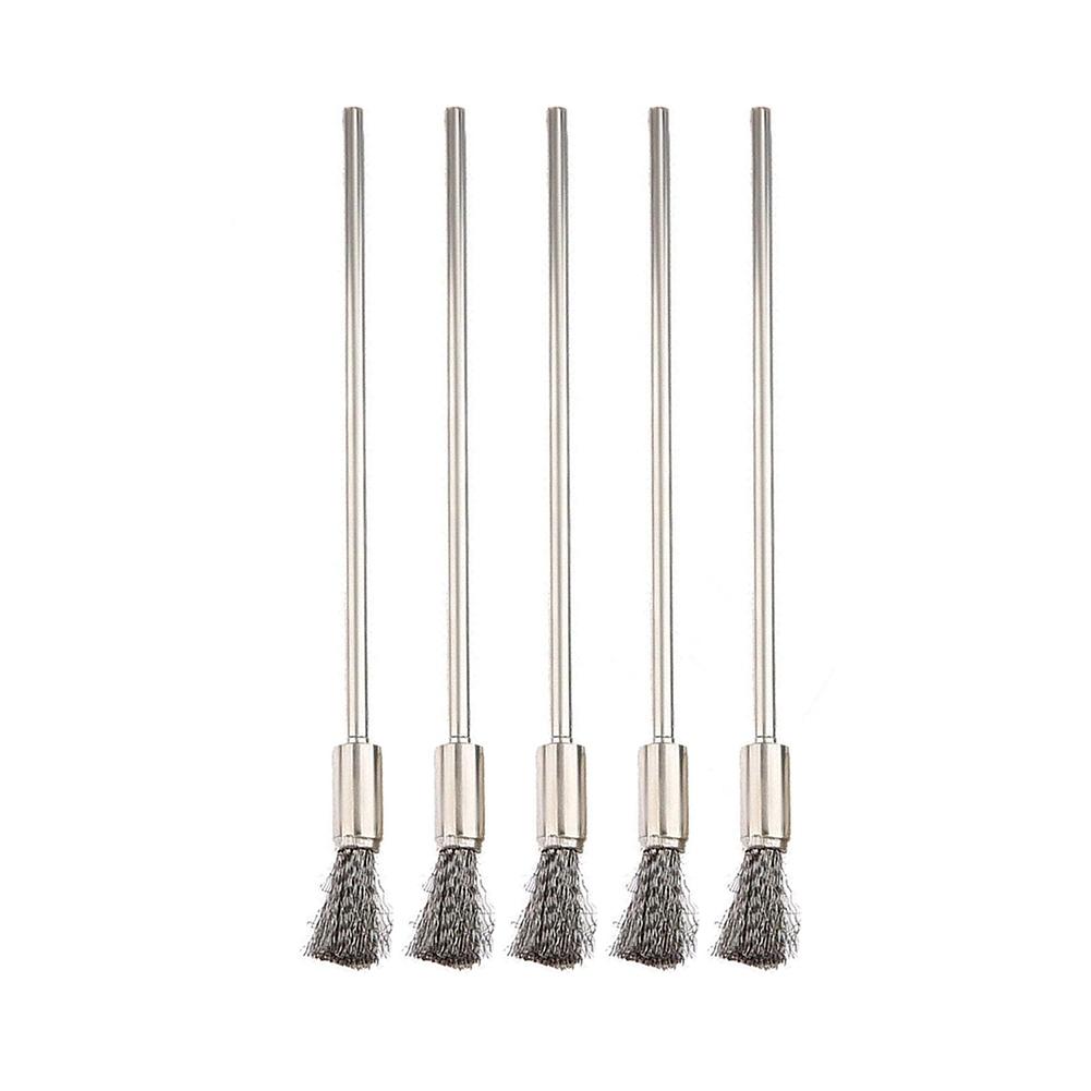 5pcs 3mm Shank 100mm Brass Stainless Steel Wire Brushes Cleaning Polishing Brush