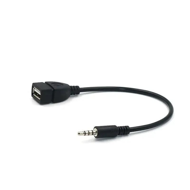 3.5 mm Car MP3 Player Converter Male AUX Audio Jack Plug To USB 2.0 Female Converter Cable Cord Adapte Car 3.5mm Adapter Cable