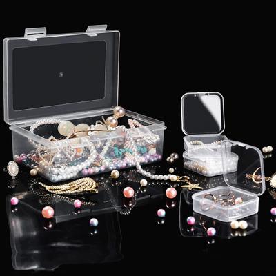 1 Set Bead Storage Box Mini Transparent Bead Storage Containers Portable Organizer Box for Small Items
