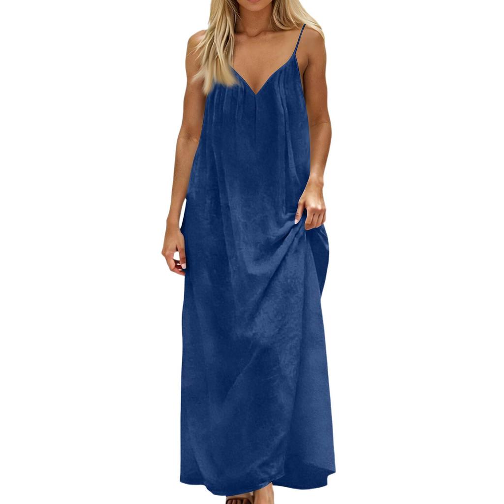 Women's Backless V-Neck Strapless Dress Backless Casual Dress