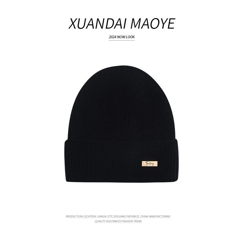 Knitted Hat for Women In Autumn and Winter Warm Plus Velvet Thick Korean Style Wool Hat Fashionable Ear Protection Hat Casual Travel Cold Hat