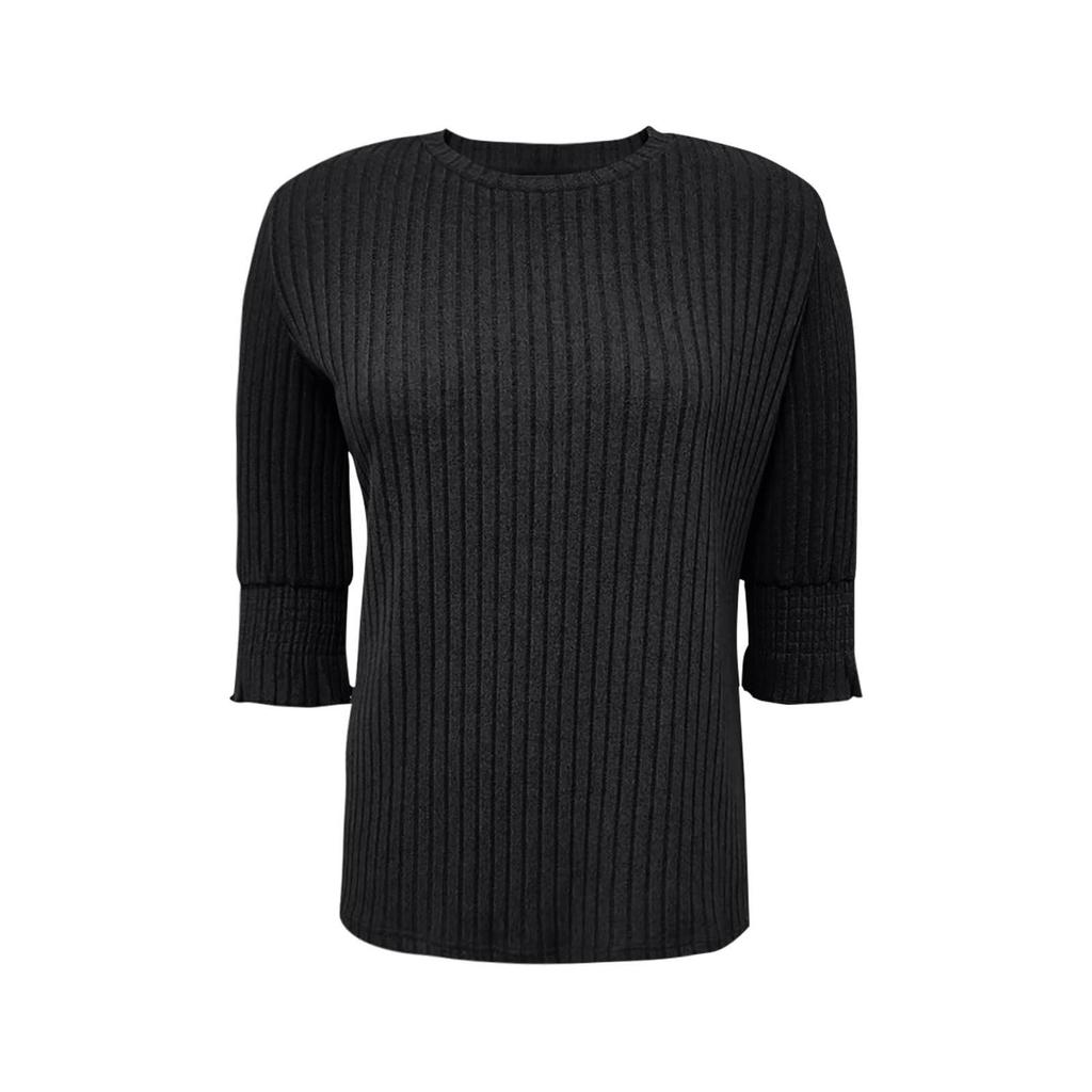 Women's Fashion Loose-Fit Brushed Pique Short-Sleeve Top With Round Neck
