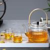 Wheat Ear Handle Dual-Use Glass Teapot