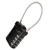 Steel Wirerope Password Lock Customs Luggage Padlock(Black)