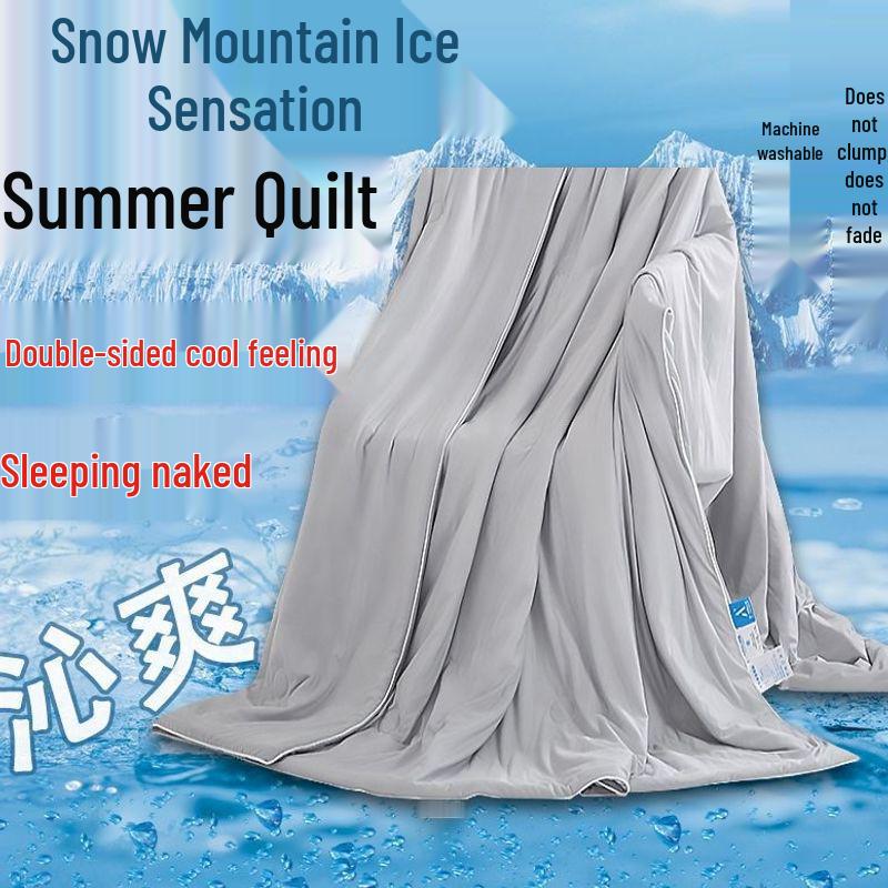 Silk Cool Summer Quilt for Mother & Baby - Single/Double, Machine Washable for Dorms & Homes