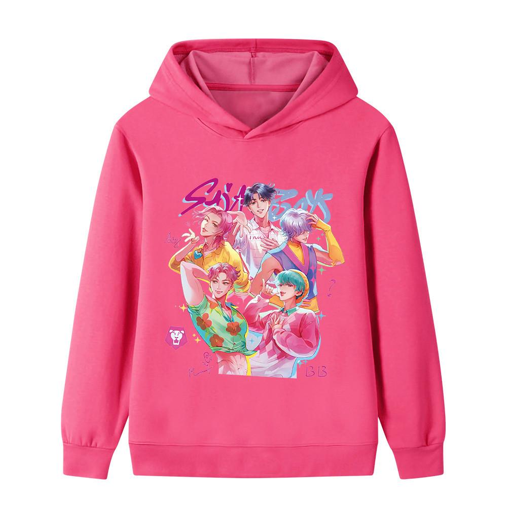 B1207 Kids Boys Girls Sajaboys Kpop Rumi Zoey Mira Print Long Sleeves Hoodie