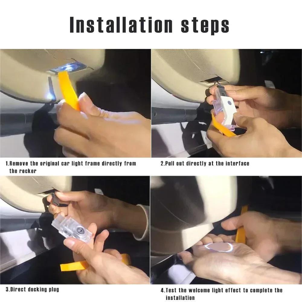 2P Car Door Lamp Projector Welcome Step Up Puddle Light For Mercedes Benz ML W166 GLE C167 B E A C Class W205 W176 W213 GLC X253