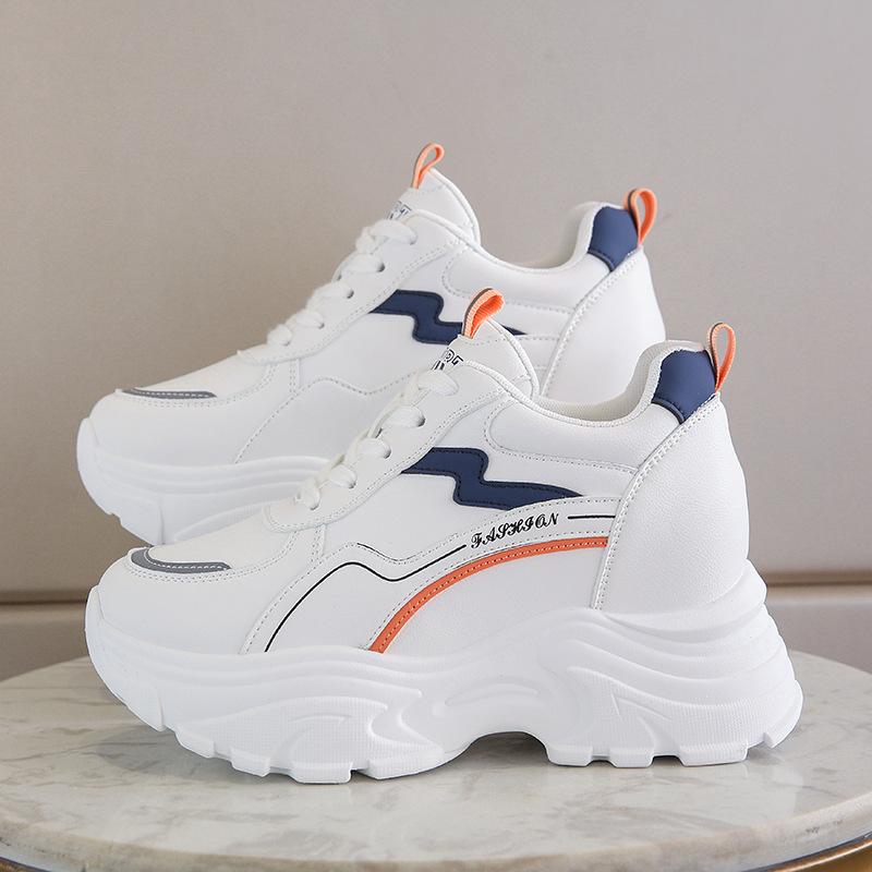 2025 spring and autumn height increase dad shoes women's new ins trendy small versatile thick-soled velvet sports and leisure shoes