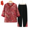 Middle-Aged Women's Breathable Summer Chinese Style Two-Piece Set