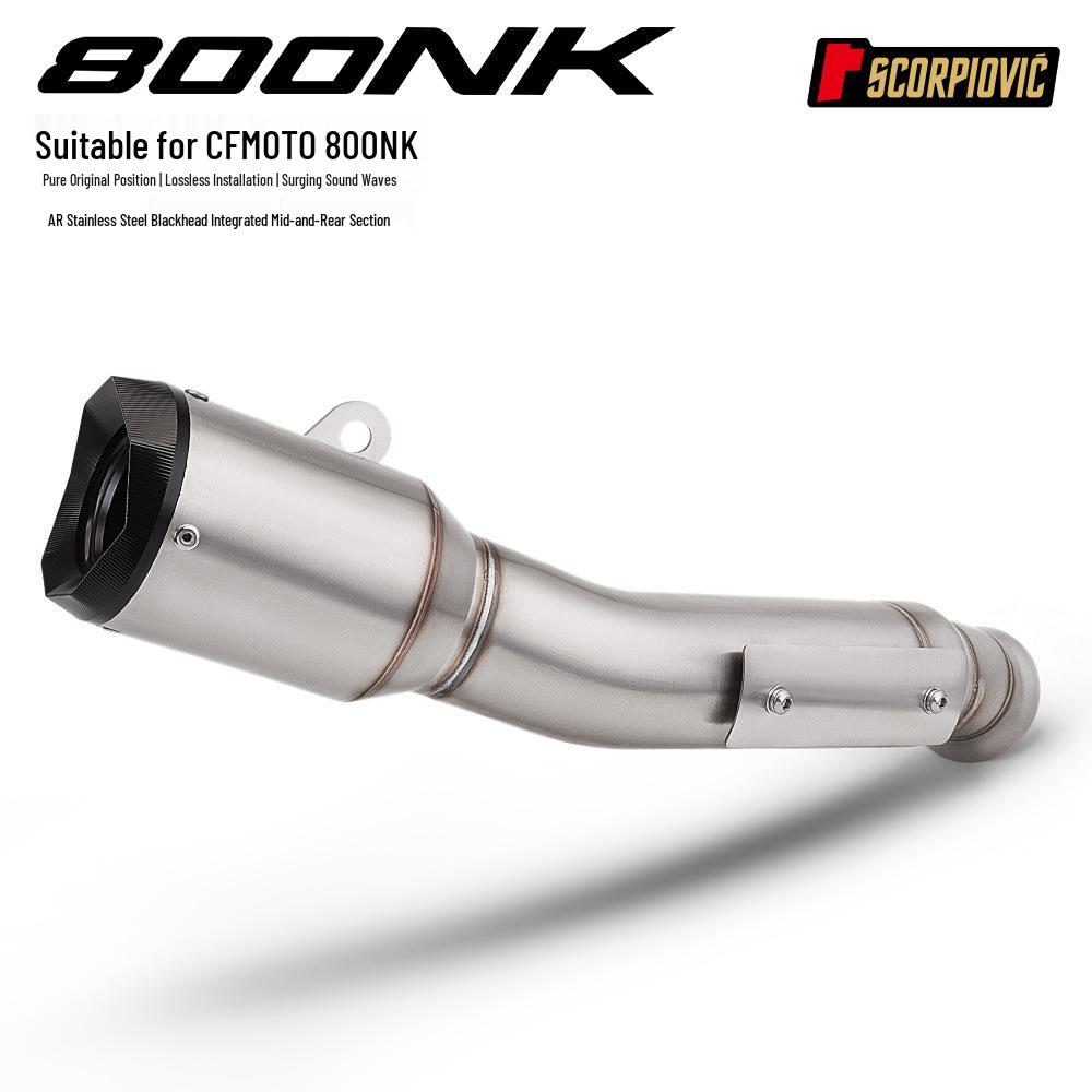 Motorcycle Exhaust Muffler for CFMOTO 800NK: Mid-Tail Integration with Original Front Section