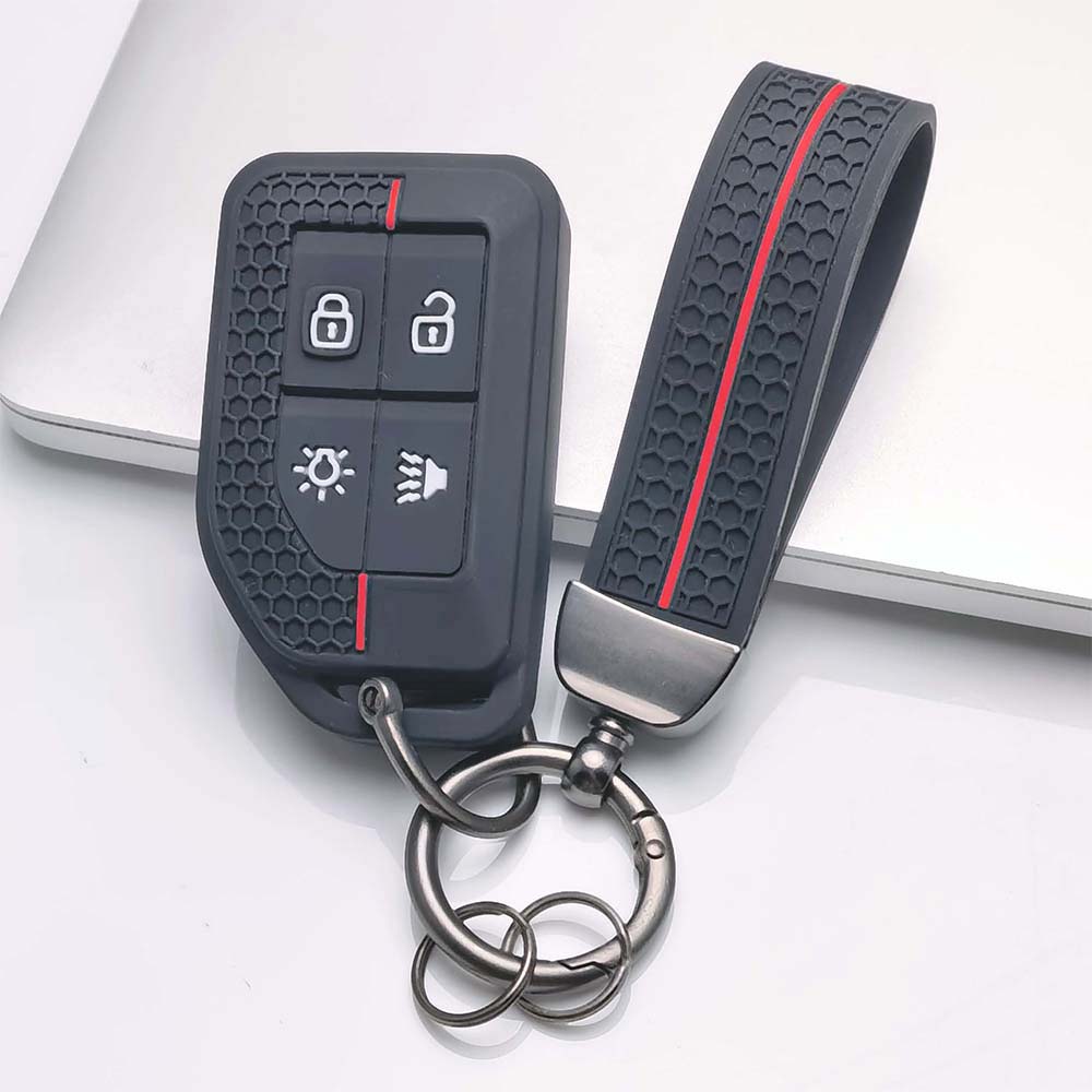 Key Fob Cover for Volvo Truck with Keychain Silicone Protective Cover with keychain Scratch Resistant Shockproof Anti-Dust Durable Key Holder