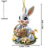 1PC Easter Bunny Egg Acrylic Pendant Keychain Car Rearview Mirror Decoration Backpack Small Hanging Party Home Decor, Durable Acrylic Sign