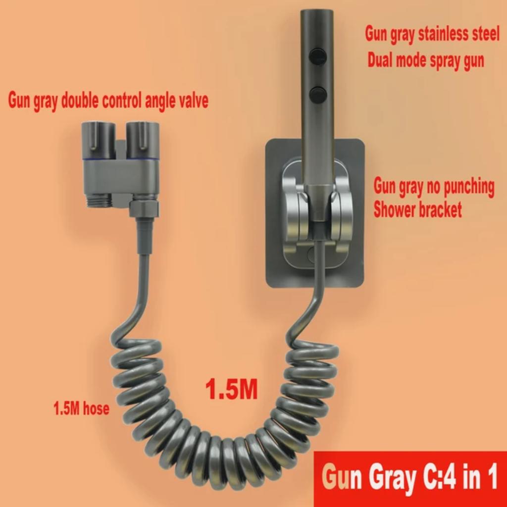 Handbidet-Sprühset, Dual-Spritzpistole aus Edelstahl, Dusche, Hand-WC-Bidet, Wasserhahn, Sprühdusche, Selbstreinigung