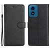 For Motorola Moto E14 4G/G04 4G/G04s 4G/G24 4G Case Solid Color Leather Mobile Cover Wallet Stand with Strap
