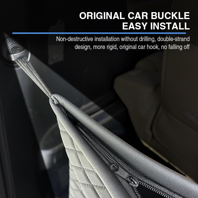Toyota Series Trunk Storage PU Multifunctional Back Door Large Capacity Storage Fits 2015 and later Black Alphard/Vellfire 40/30 Pocket, Leather,
