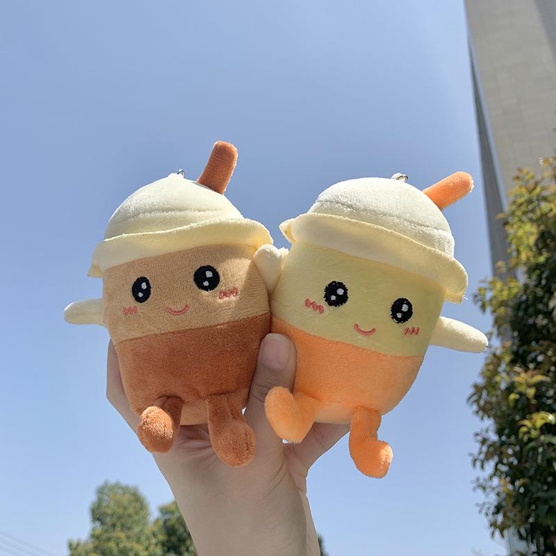 Creative Milk Tea Cup Doll Keychain - Cute Plush Accessory for Backpacks