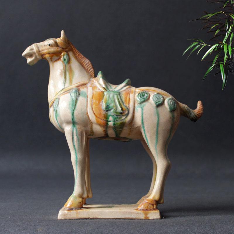 Tang Tri-color Glaze Ceramic Horse Statue, Large Antique Six Steeds Art Craft for Home Decor, Classic Chinese Artwork Collection
