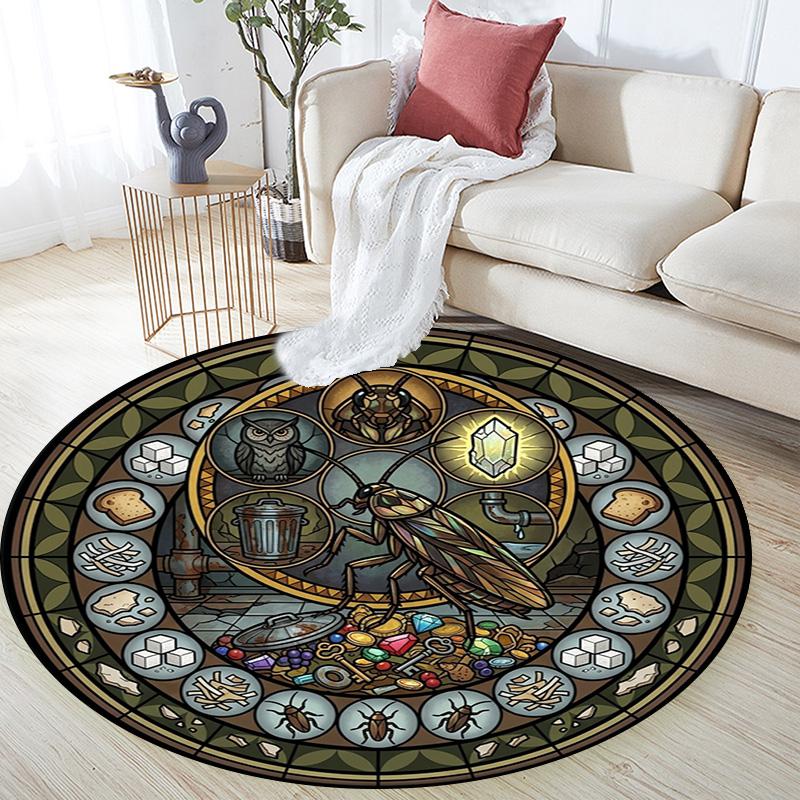 Ocean Glass Round Area Rug Under Office Chairs Bedroom Living Room Home Decor