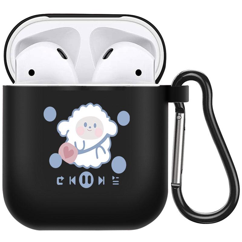 קריקטורה חמוד חיות מחמד כלב חתול בעל חיים ינשוף צמח פרחי אפל עבור אפל AirPods 2 3 כיסויי אוזניות חסינות זעזועים שחורות AirPods Pro Funds Cover