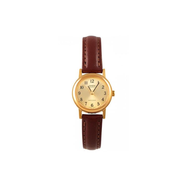 CASIO Women s Standard Series Gold Watch LTP-1095Q-9B1 LTP-1095Q-9B1 Brown Strap