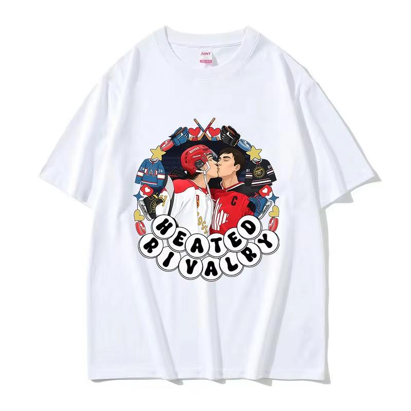 

Heated Rivalry Shane and Ilya Kissing Graphic T Shirt Men O-Neck Fashion Oversized Cotton T-shirts Tops Couples Clothing T-shirt 5XL різнокольоровий