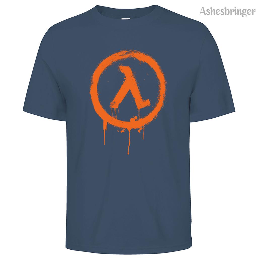 Men's Cotton Crew Neck Half Life Graphic Print T-Shirt Street Casual Style Tops For Men and Women