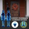 Horror Twin Girls Halloween Yard Stakes 15.75in Rustproof Iron Lawn Decorations For Outdoor Cemetery Party Supplies