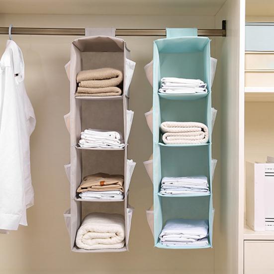 Organizador de armário multicamadas com fita de fixação Oxford Cloth Home Dormitório Underware Organizador para banheiro