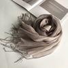 Elegant Soft Solid Women 100% Linen Flax Tassel Scarf Summer Travel Sunscreen Long Shawl Elegant Hijab Women Foulard
