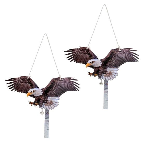 2Pcs Simulated Owl Hanging Decoration Reflective Owl with Dual-Side Printed Waterproof Acrylic Fake Owls for Balcony Decor